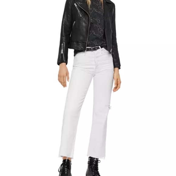 All Saints Fia Leather Biker Jacket UK14/US10/EU42 - Picture 7 of 7